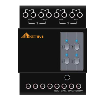 Smart-Bus DIN-Rail Mount, 2 Motor double throw Controller
